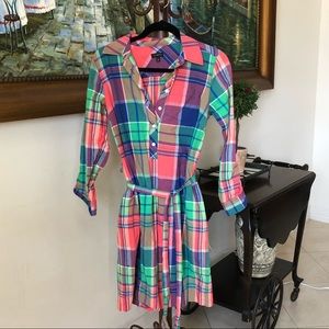 Talbots multicolor plaid pattern dress